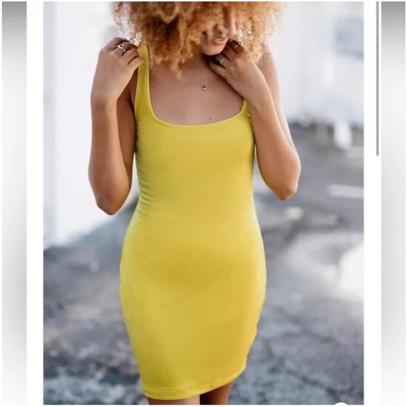 Urban Outfitters Velvet mustard yellow Tank Dress small - Picture 1 of 8